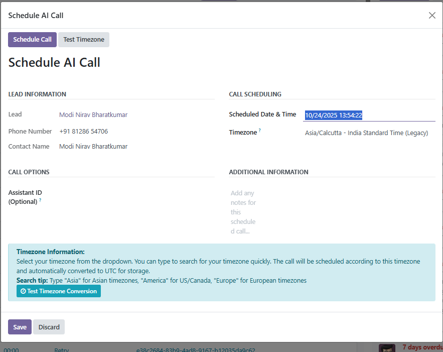 Schedule AI Call