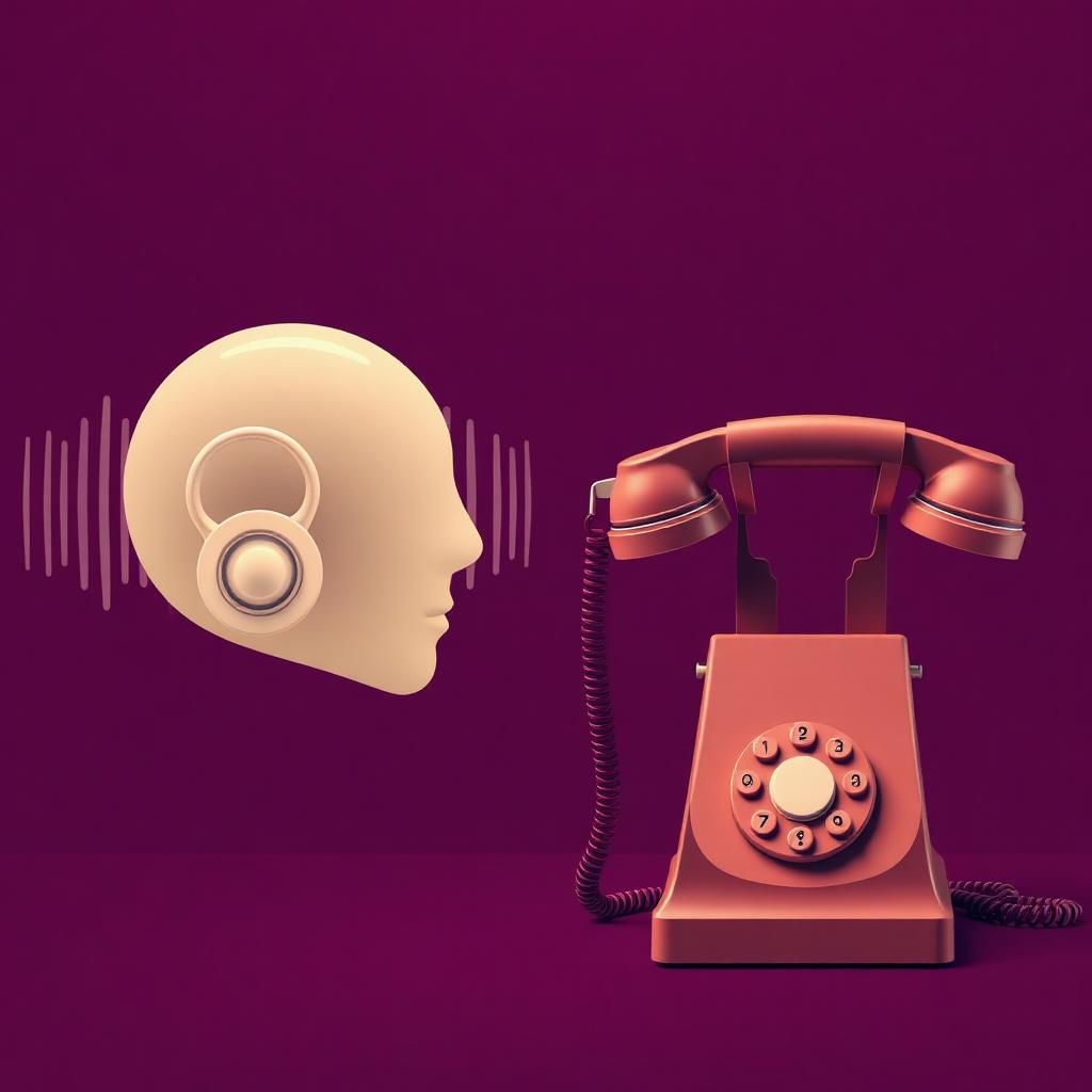Split editorial illustration comparing an AI voice agent with a traditional VoIP handset